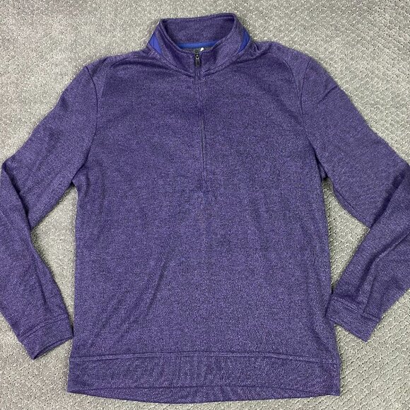 Johnnie-O Reflex 1/4 Zip Sweater Men's Medium Purple Knit Pullover Jumper Golf - Picture 2 of 13